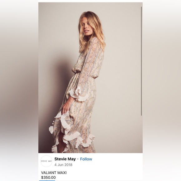 STEVIE MAY Valiant Long Sleeve Ruffle Trim Maxi Dress RRP$350 - Picture 7 of 16